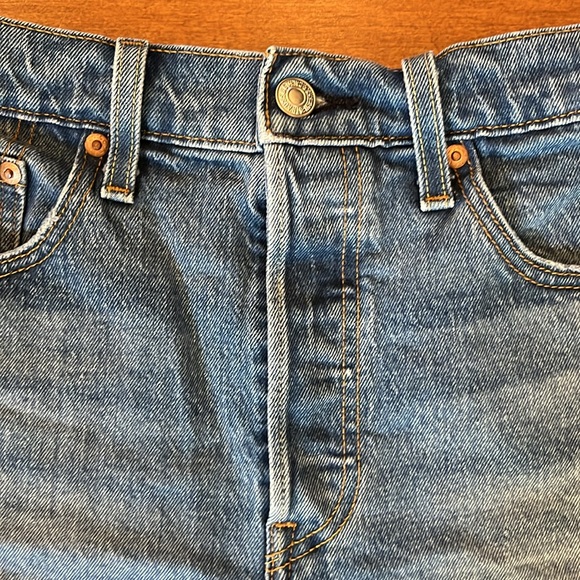 Levi’s Authentic 501 Denim Cut-offs Blue Jeans Shorts Button Fly Size 28 - Picture 2 of 11